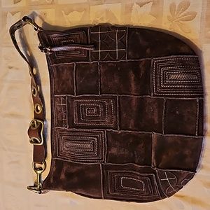Coach suede patchwork purse